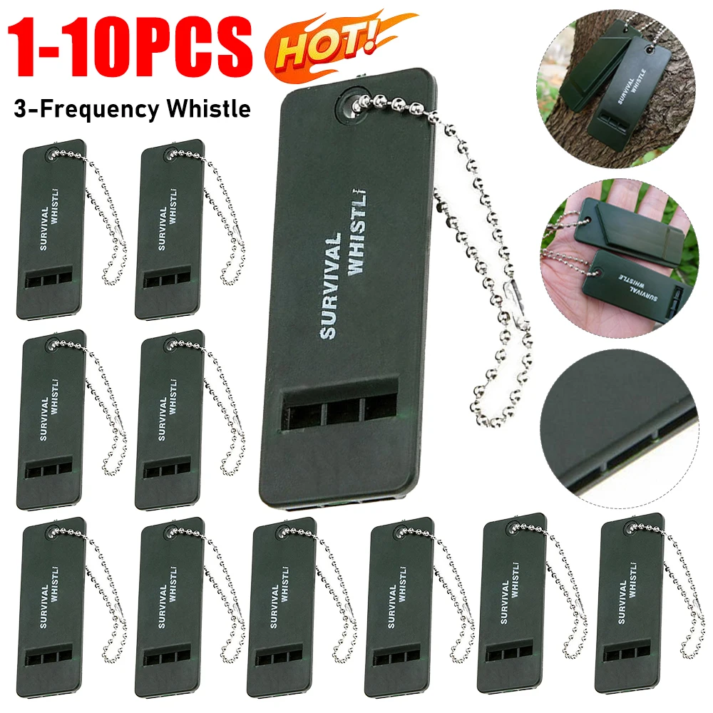 عالية ديسيبل الطوارئ صفارة إنقاذ 3-تردد صافرة سلسلة مفاتيح محمولة التخييم التنزه صفارة إنقاذ أدوات في الهواء الطلق