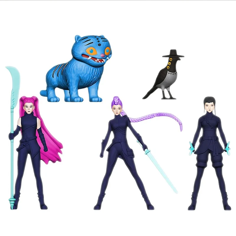 5 pièces/ensemble Kpop chasseurs de démons Figure chasseurs de démons Huntrix figurines jouet Derpys tigre Rumi Mira Zoey chatte Figurine ornement