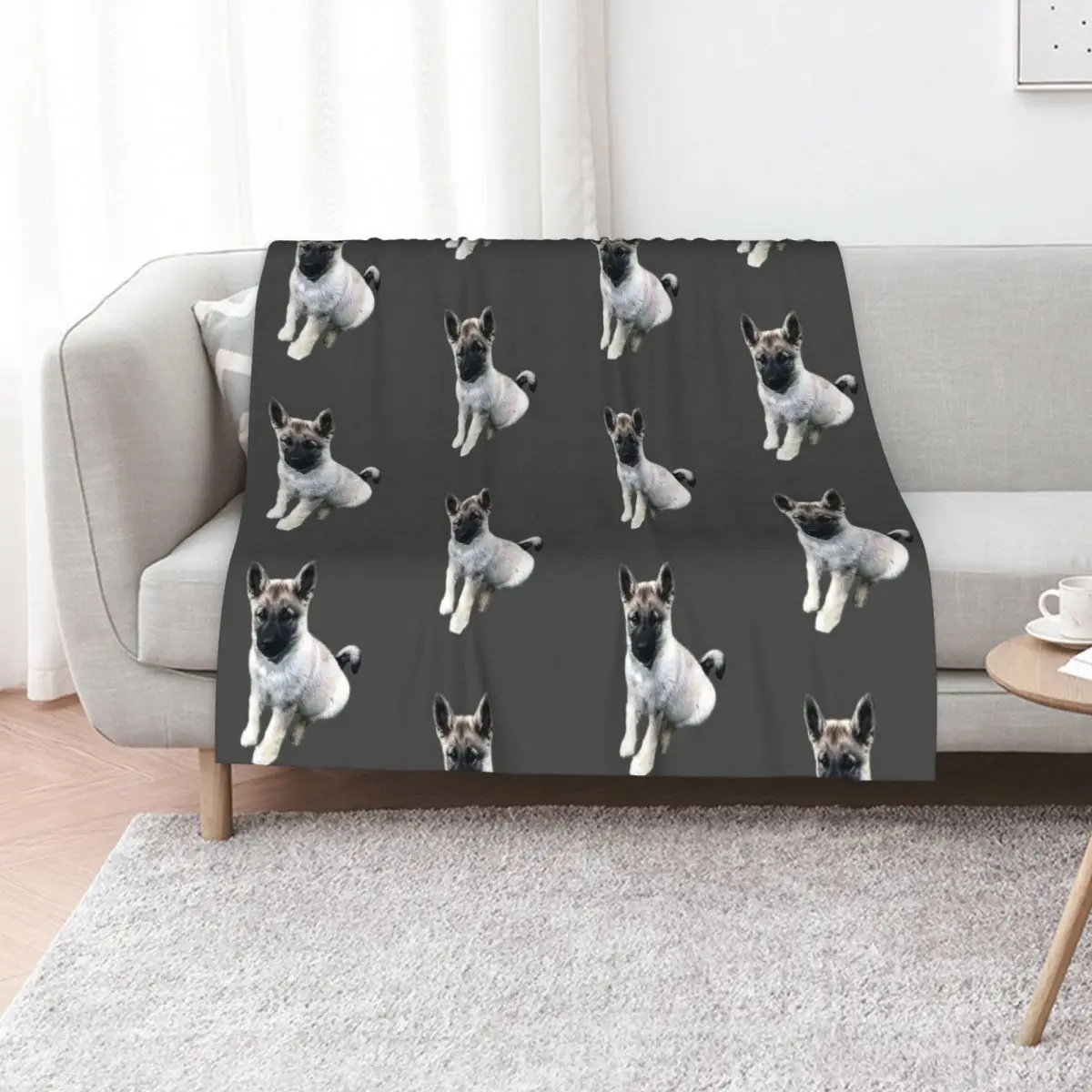 Norwegian Elkhound Puppy Throw Blanket Weighted Moving Custom Soft Plaid Luxury Throw Blankets