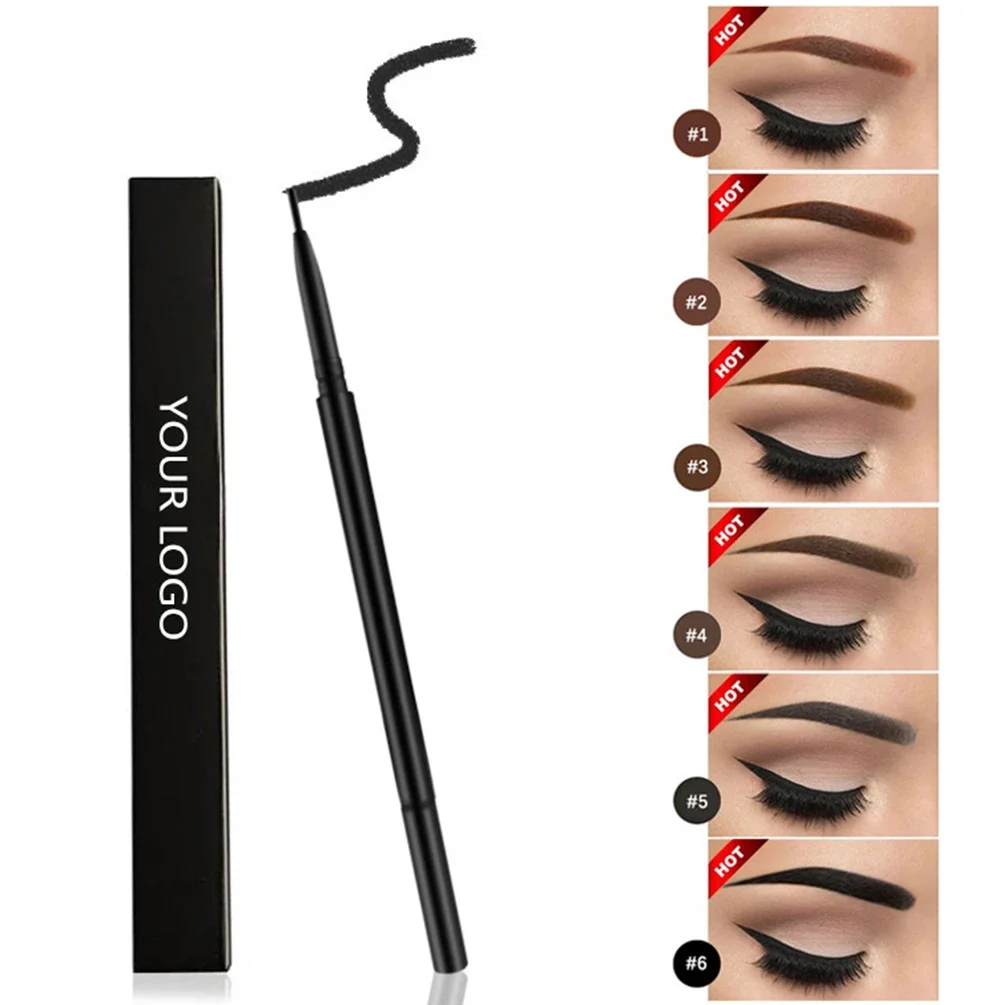 Crayon Eyeblogueur Double Tête Ultra Fin avec Logo Personnalisé, Maquillage Naturel, Résistant à la Sueur, Longue Durée, Marque Privée, Vegan, Vente en Gros, 1.5mm