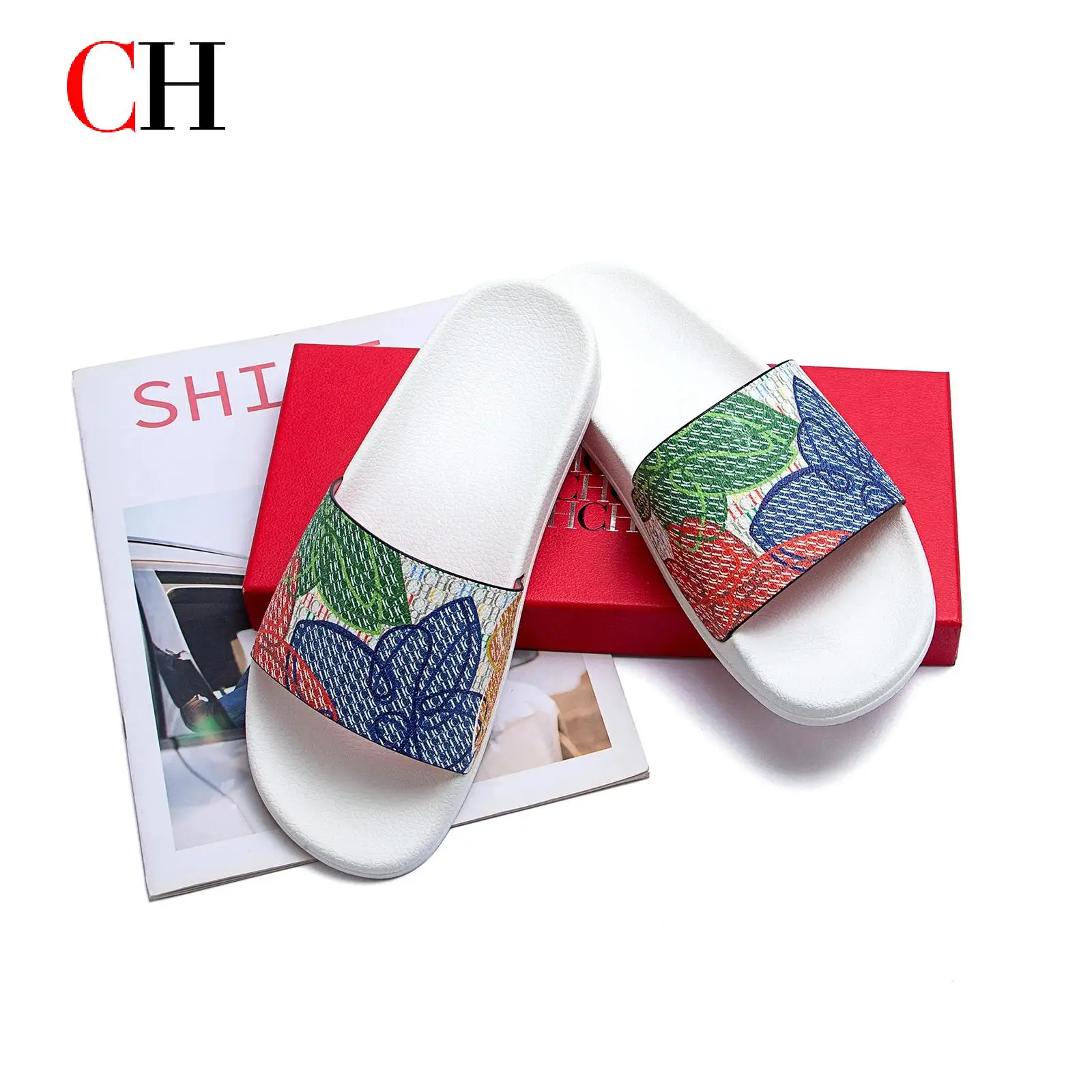 

CH Exquisite Workmanship Fashion Women's Slippers Unique Printing Design Women's Sandals Simple Comfortable and Lightweight