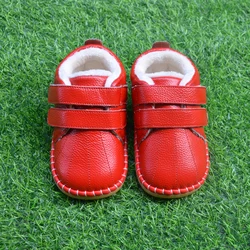 Leather warm baby boots thick fluffy lining kid boots