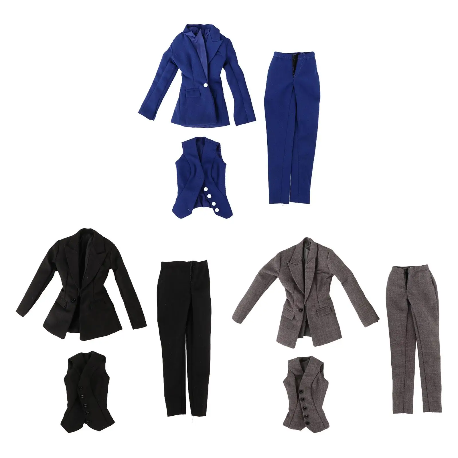 3x Mode 1/6 weibliche Figur Puppe Kleidung handgemachte Full Suit Outfit Jacke Hose für 12 "Action figuren verkleiden Puppe Modell Accs