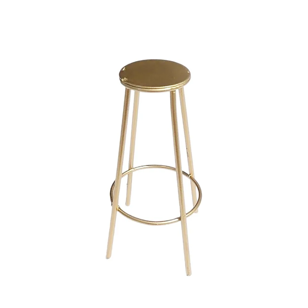1:12 Scale Dollhouse Simulation Stool Miniature Figurine Dollhouse Decor Bar Counter Stool Alloy Scene Layout
