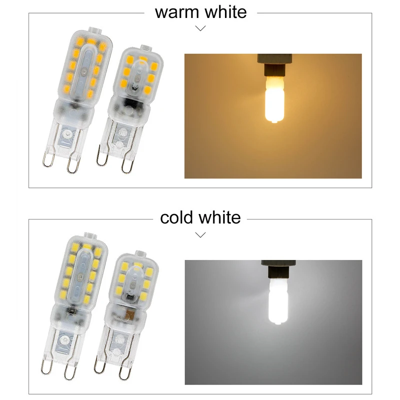 Ampoule LED pour remplacer l\'éclairage du lustre, lampe halogène à gradation froide, lumière chaude, G4, G9, AC, DC12V, 220V, SMD2835, 20W, 30W