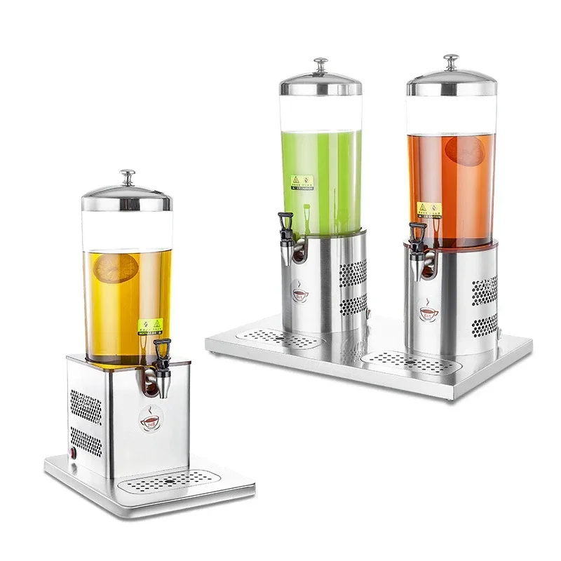 

Household 220v 12L Double Head Juice Container Electronic Hot Cold Juice Tripod Transparent Visual Heating Milk Tripod For Cold