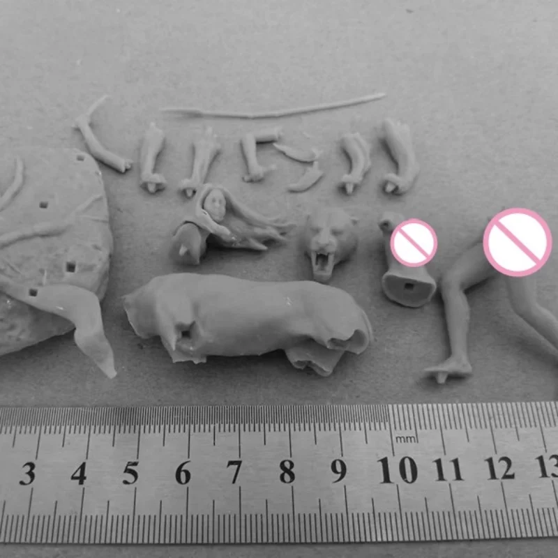 Animais e meninas nsfw figura de resina completa escala 1/24 75mm montar kit modelo em miniatura desmontado sem pintura diorama brinquedos