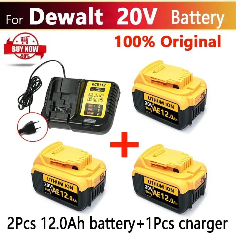 Novo 100% original 12000mah 20v para bateria de ferramenta elétrica dewalt dcb206 20v 18.0ah bateria dcb206 20v bateria dcb205 DCB204-2