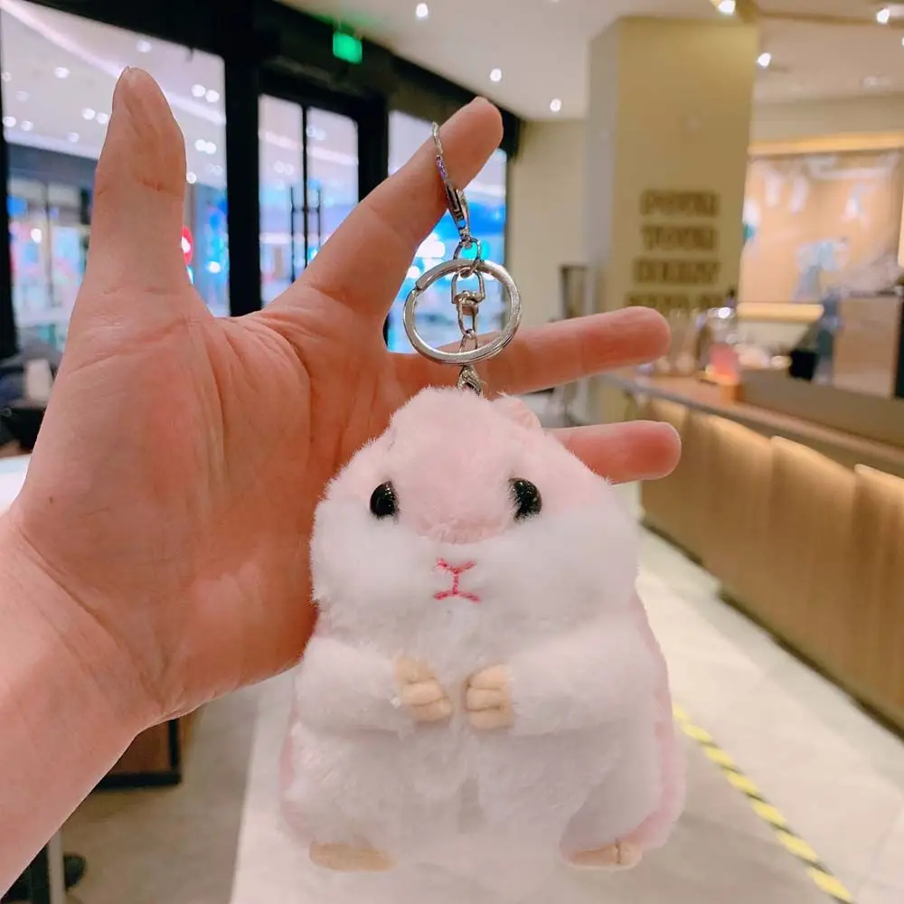 10cm Cute Plush Toys Kawaii Bag Backpack Pendant Keychain Stuffed Animals Kids Toys for Children Girl Birthday Gift Hamster Doll