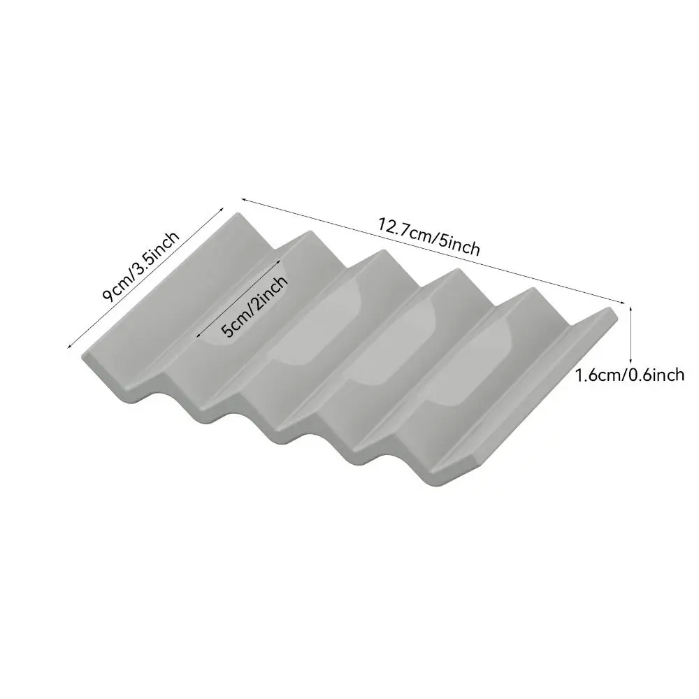 Premium Quick Dry Silicone Soap Dish Wave Drainage Anti-slip Soft Soap Pad Stable Compact Soap Rack Kitchen Countertop