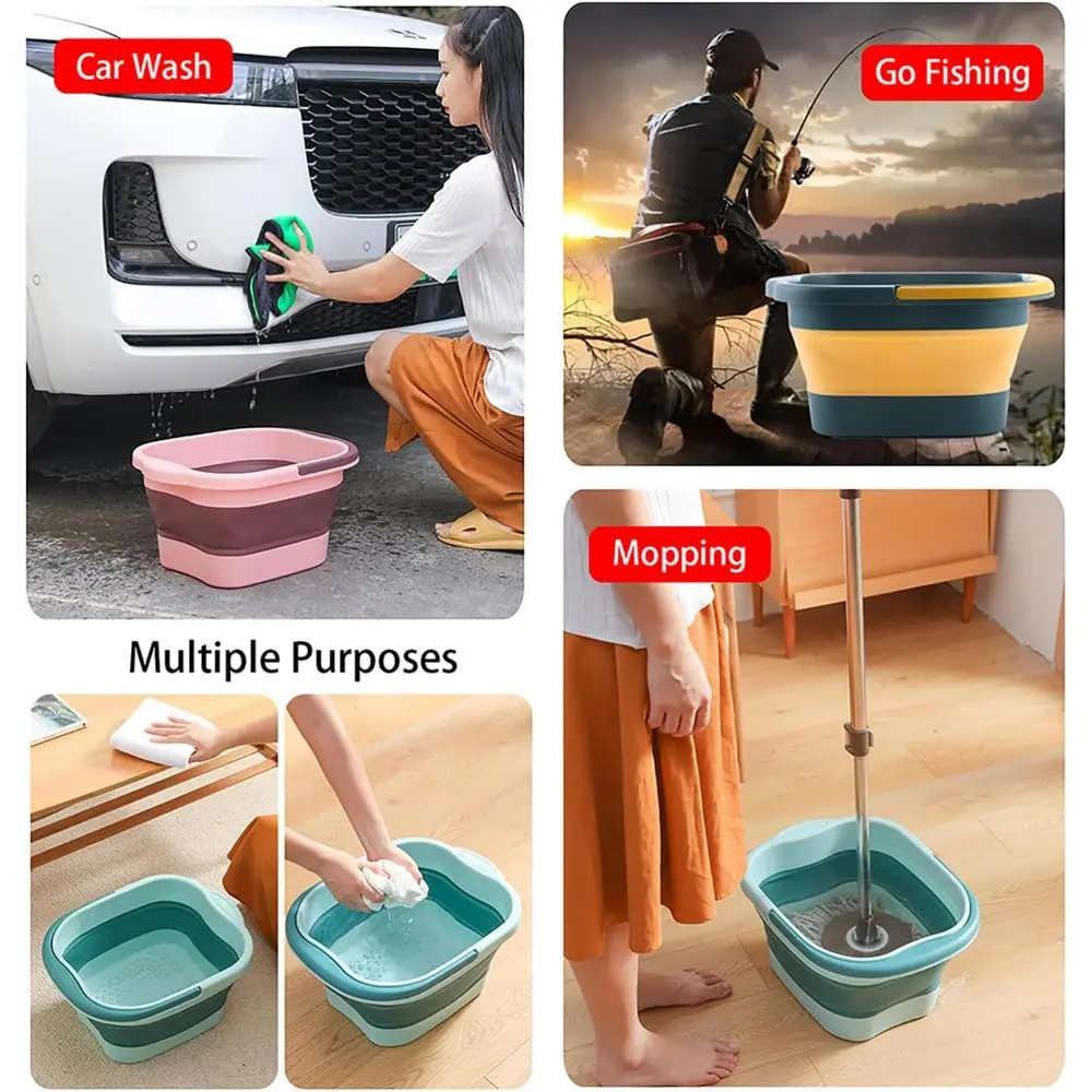 Collapsible Spa Bath Massager or Dry Cracked Feet, Feet Soak Tub with Massage Acupoint, Pedicure Foot Soak Basin Plastic Bucket - view 5