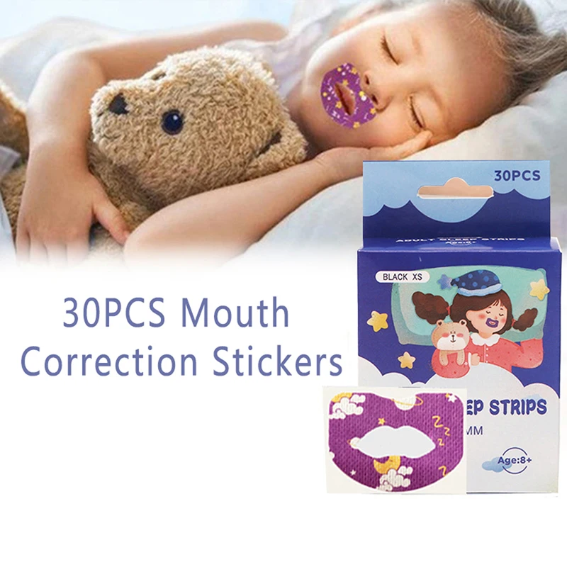 

30PCS Mouth Correction Stickers Anti-snoring Breathing Orthosis Mouth Sticker Children Anti-snoring Stickers Improve Night Sleep