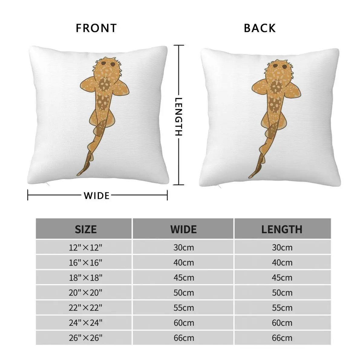Wobbegong Shark Square Pillowcase Polyester Linen Velvet Creative Zip Decorative Home Cushion Cover 18