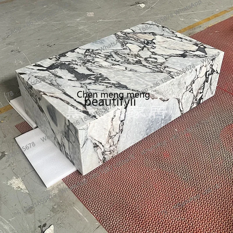 CC Danish designer marble coffee table wabi wind villa living room luxury stone sofa side table
