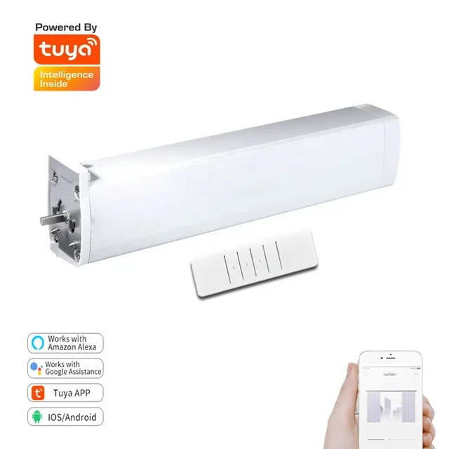 Electric Smart Intelligent Remote Control Curtain Dooya Motor WIFI TUYA T12 100-240V With Curtain Blinds Track