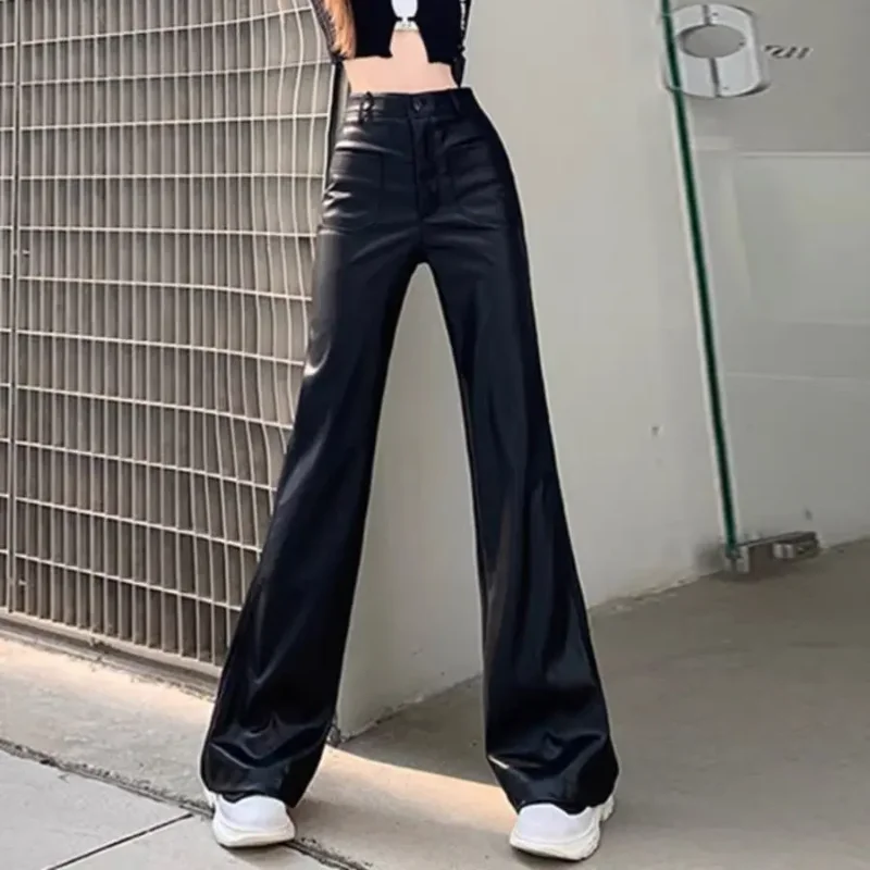 Women\'s Pants Wide Leg Spring Autumn High Waist Female Trousers One Size Comfortable Stretch Xxl Classic Aesthetic Slacks 90s G