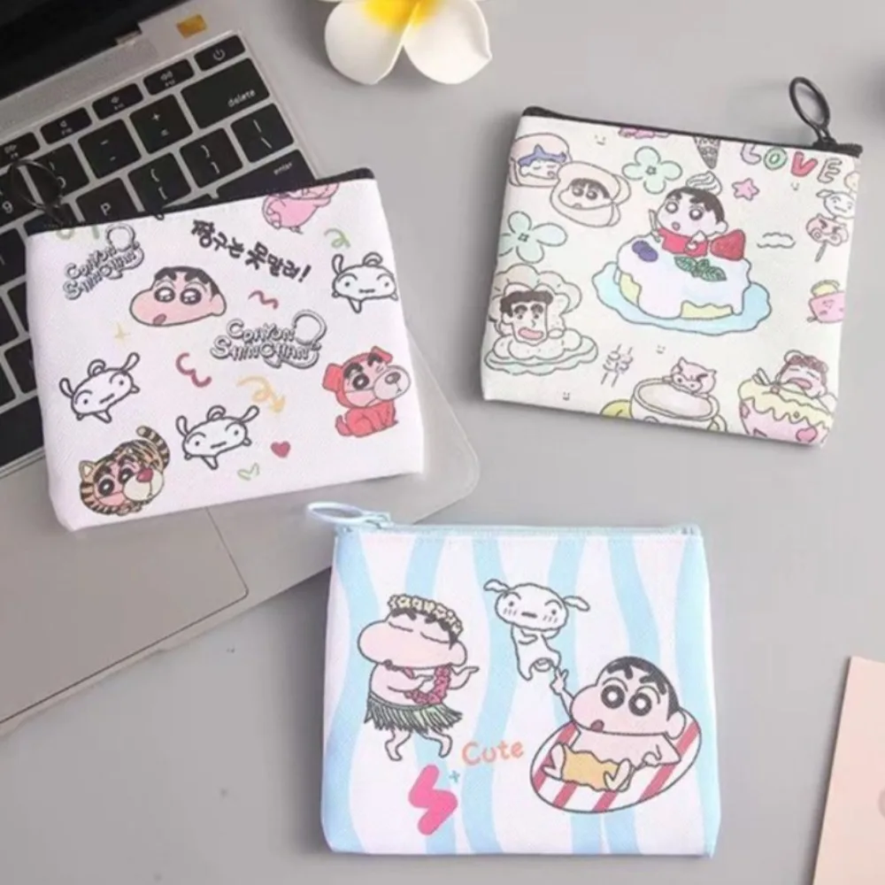 

Кошелек для монет Crayon Shin-chan, оригинальная мини-сумка для хранения с милым мультяшным рисунком, модная индивидуальная портативная подвесная сумка для карт
