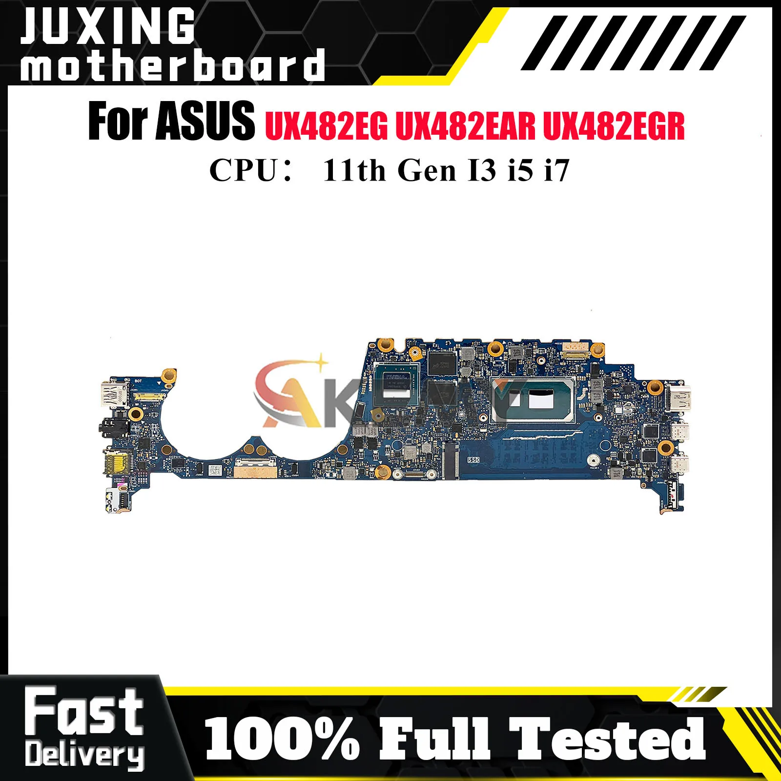 

UX482EG Материнская плата для ноутбука ASUS ZenBook UX482EAR UX4100E BE482E BX482E UX482E UX482EG UX482EGR Материнская плата 11-го поколения I3 i5 i7 U