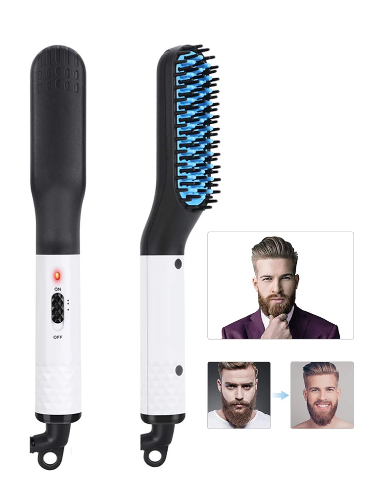 Electric Beard straightener brush heating Straightening Hair Comb Men Women quick Hair styler Straightener Brush