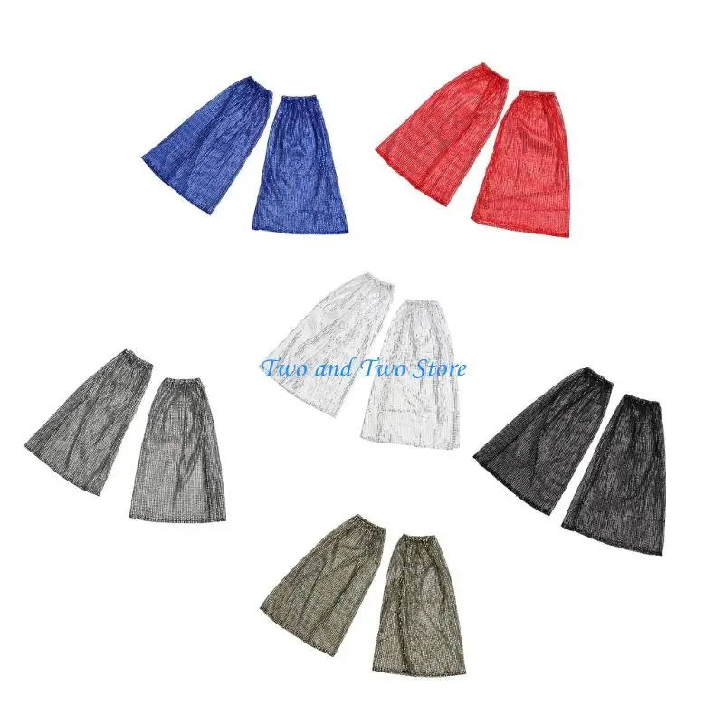

HX6F Stage Performances Leg Warmer High Elasticity Flared Leg Covers With Sequins