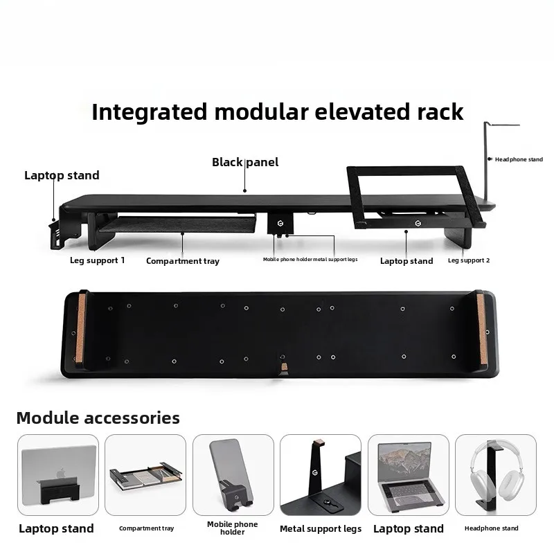 Z3 Modular Monitor Stand Premium Computer Riser for Ergonomic Workspace Modern Desk Organizer for Office Walnut/Black/White