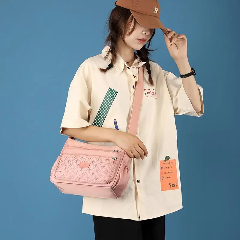 

Портативная модная повседневная сумка через плечо из ткани Оксфорд, квадратная мини-сумка для мобильного телефона, многофункциональная износостойкая молния на одно плечо