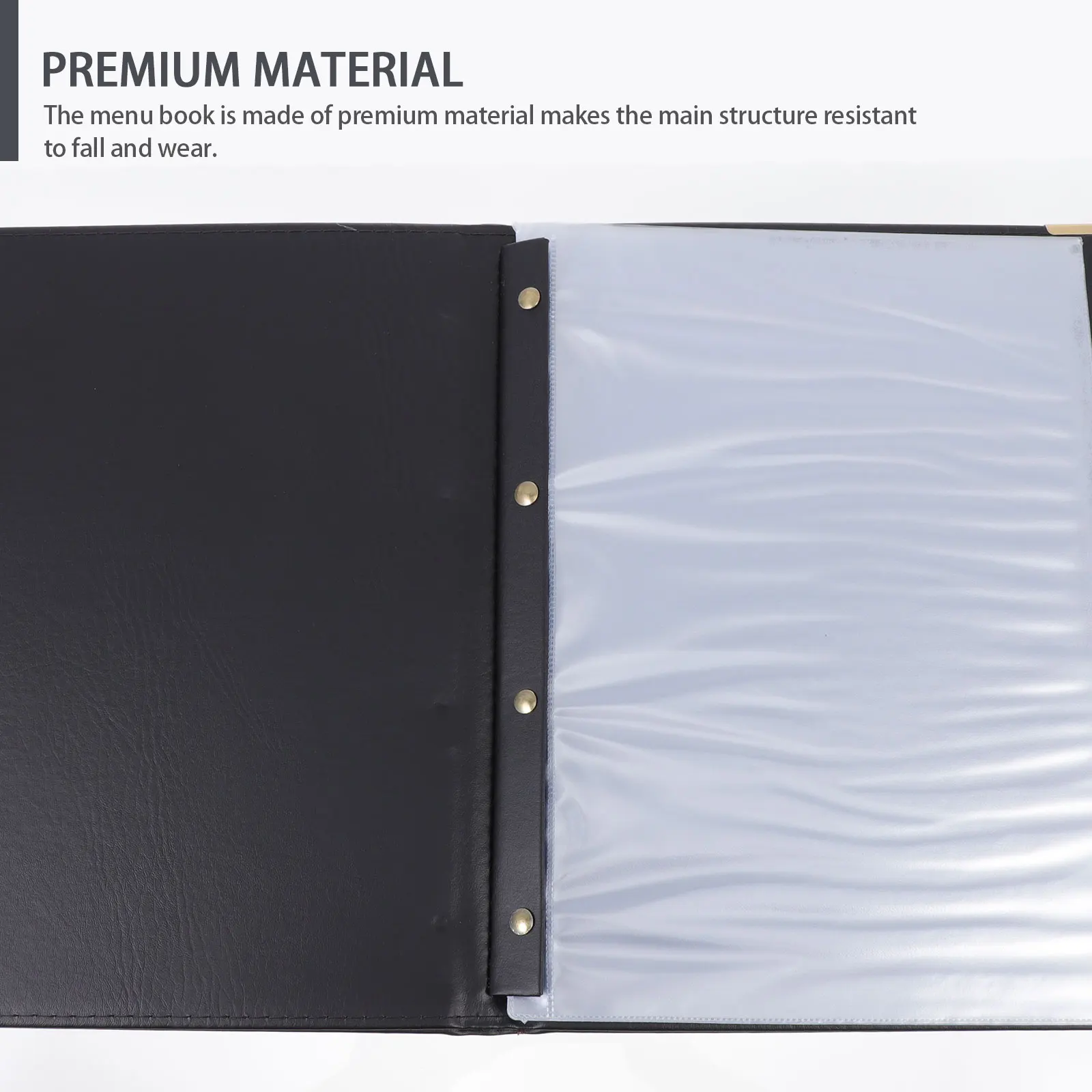 

PU Book Restaurant Bar Meal Price Folder Reusable Round Corner Simple Meal Price Folder Simple Design