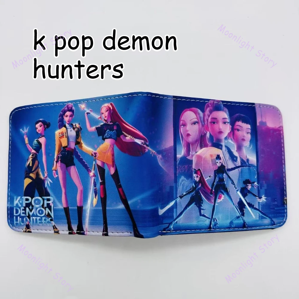 k pop demon hunters Wallet for Women Men Kawaii Anime Bifold Wallet Demon Hunt Squad Purse Card Holder Anime Merch Gift for Fan