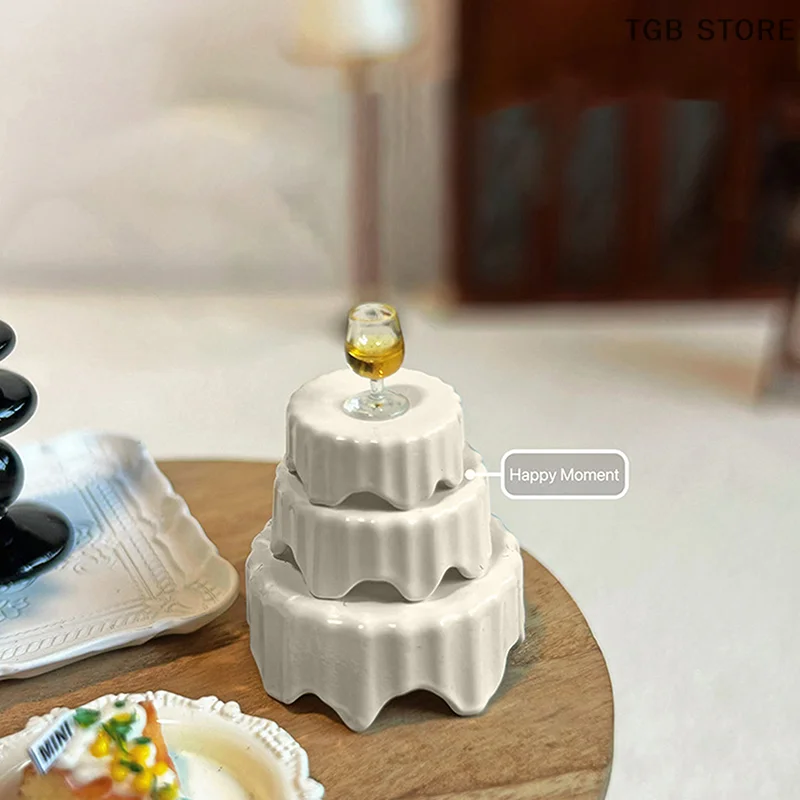 

3 шт., масштаб 1/12, миниатюрная подставка для торта, украшение для десерта, аксессуары для кукол, игрушка для девочек, кукольный домик