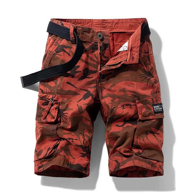 Pantalones cortos de camuflaje para hombre, Shorts de algodón con múltiples bolsillos, informales, para correr, Verano