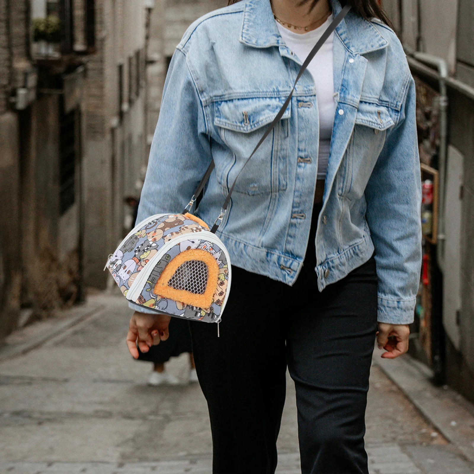 

Pet Carrier Bag Hamster Dual Purpose Large Capacity Mesh Side Portable Travel Sling Pouch For Small Animals Outgoing