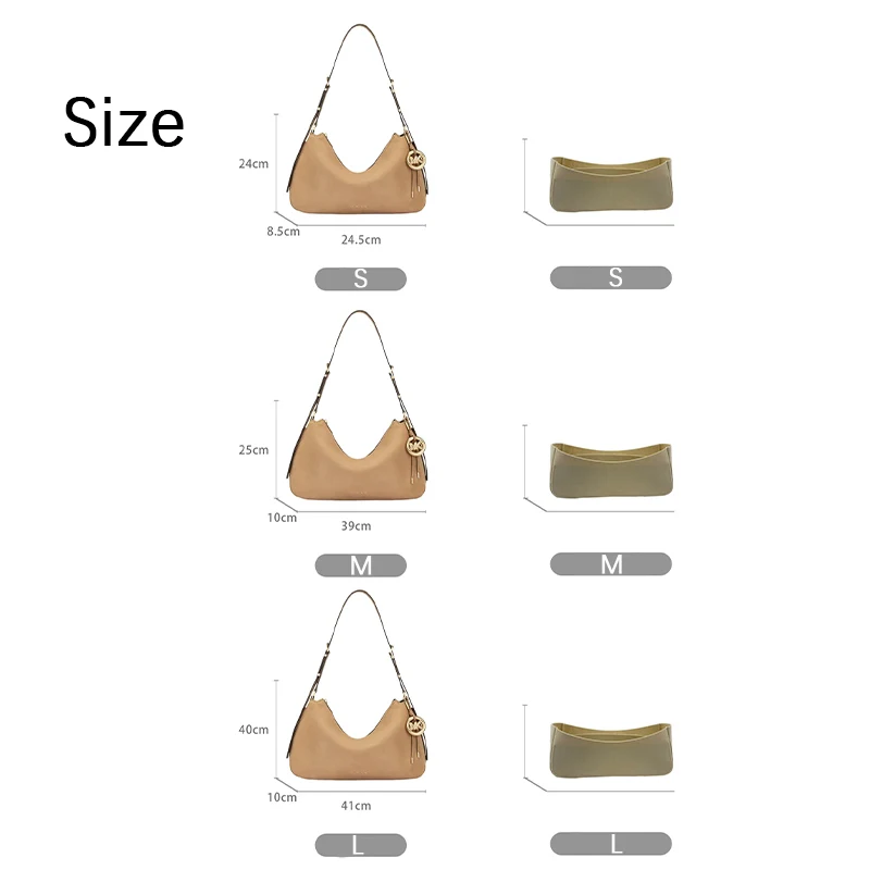 EverToner Ultra-Light Felt Inner Liner Organizer Shaper for M-K Nolita Hobo Bag Protective Storage Insert