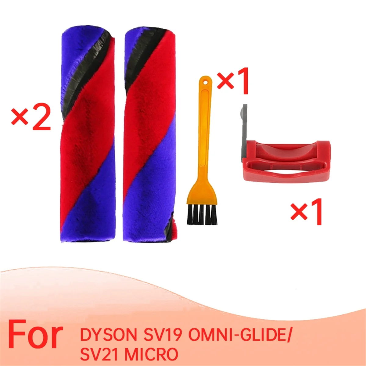 فريد 2 قطعة فرشاة رئيسية + مجموعة قفل التبديل ل SV19 OMNI-GLIDE/SV21 مايكرو مكنسة كهربائية لينة المخملية فرشاة دوارة مزدوجة