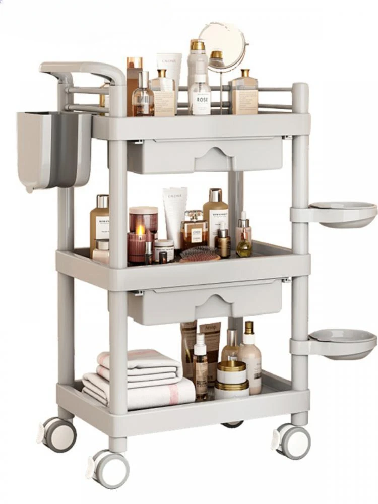 

Beauty Car Beauty Salon Special Hand Push Tool Car Beauty Small Bubble Instrument Treatment Car Trolley Storage Shelf