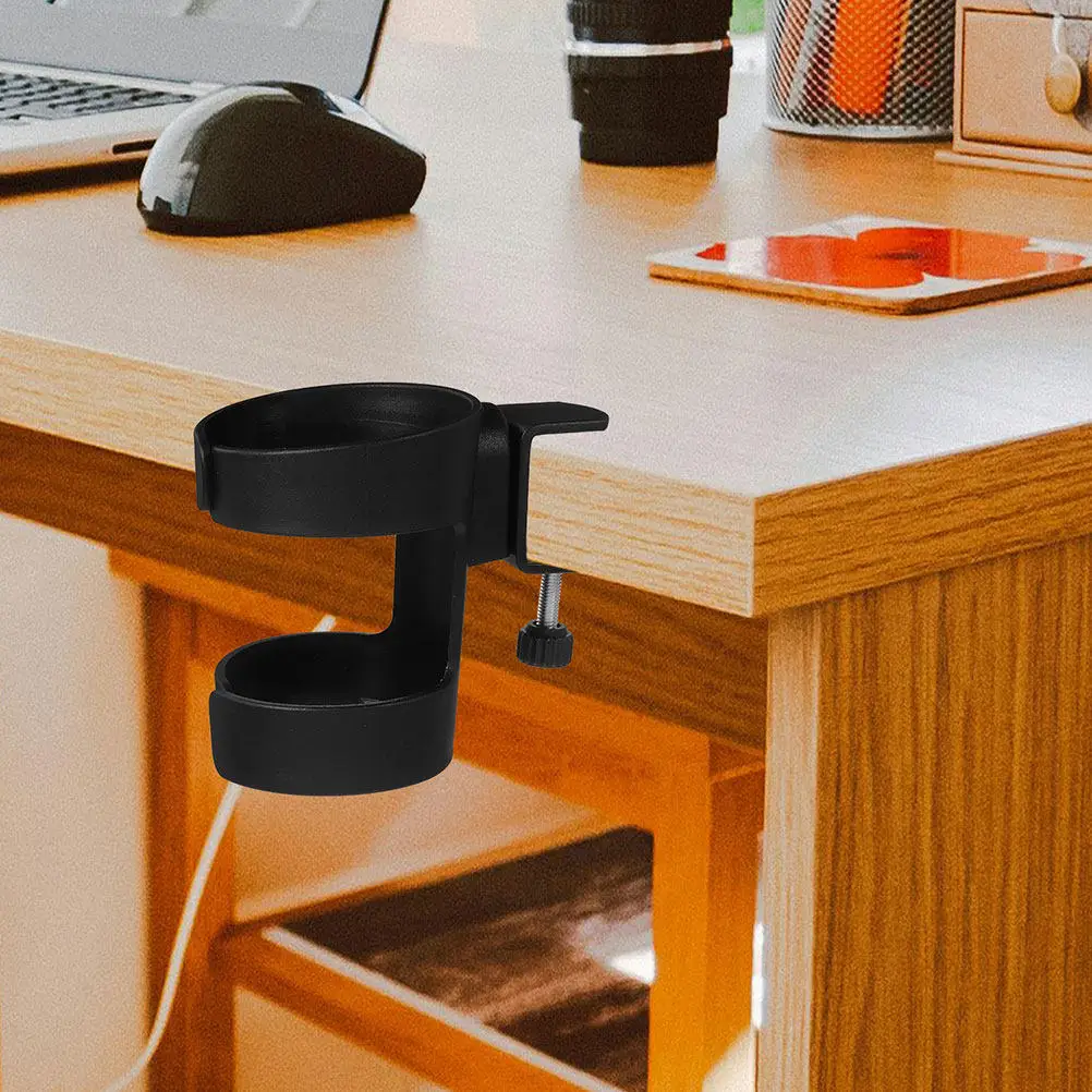 2Pcs Desktop Cup Holder Clamp Edge Mount for Desk Drink Holder Modern Office Workspace Organizer Compatible with Large Mugs