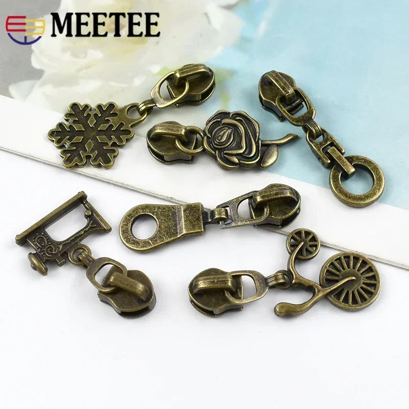 

5# 5-20Pcs Metal Zipper Heads For Clothes Zip Tapes Bag Shoes Zippers Slider Pocket Replacement Zip Pull Repair Kit Accessorie