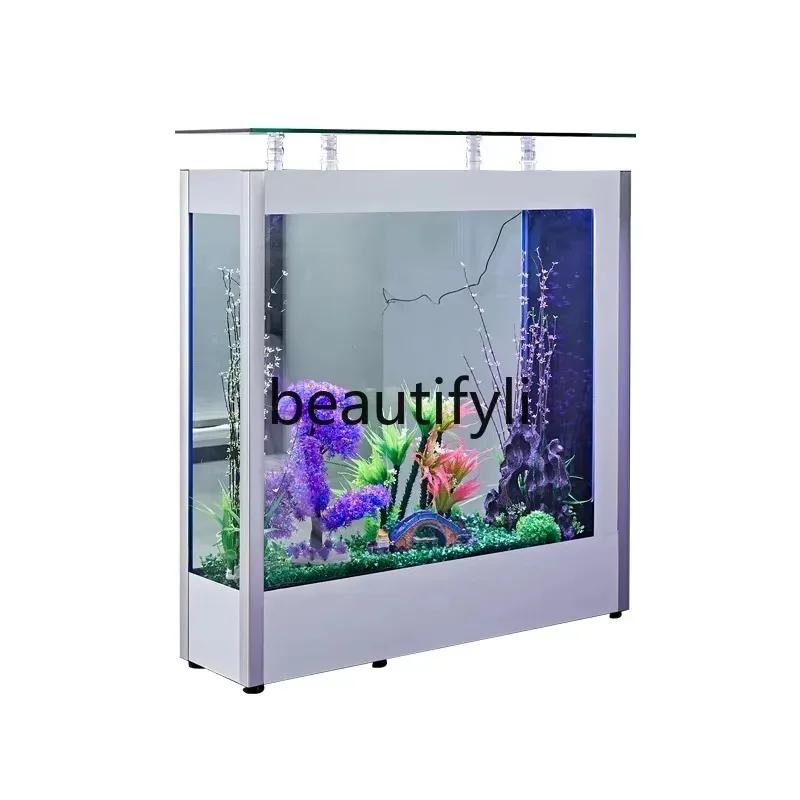 

Simple screen ecological fish tank water-free modern bottom filter entrance feng shui fish tank water H
