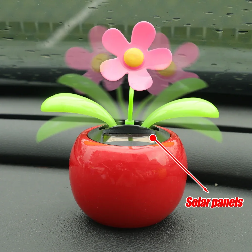 Creative Solar Car Ornament Auto Dancing Swinging Sun Flower Decoration Car Dashboard Decoration Supplies Shaking Car Accessorie