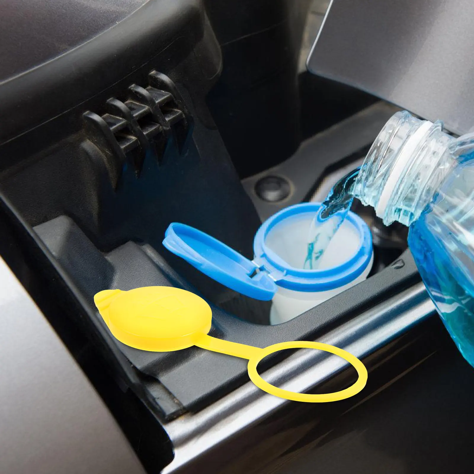 

2Pcs Windshield Washer Fluid Reservoir Cap Plastic Car Window Wiper Fluid Bottle Cover Easy Install Perfect Fit Replacement