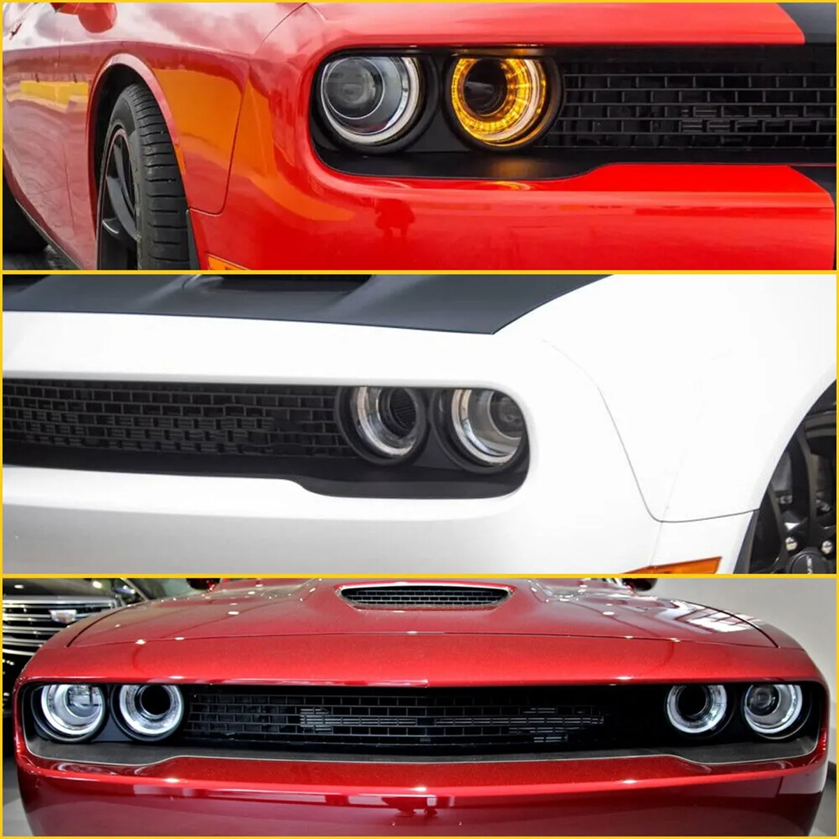 1 Paar Koplamp Lamp Bezel Grille Frame Trim Voor Dodge Challenger 2015-2021 68259053AB 68259052AB