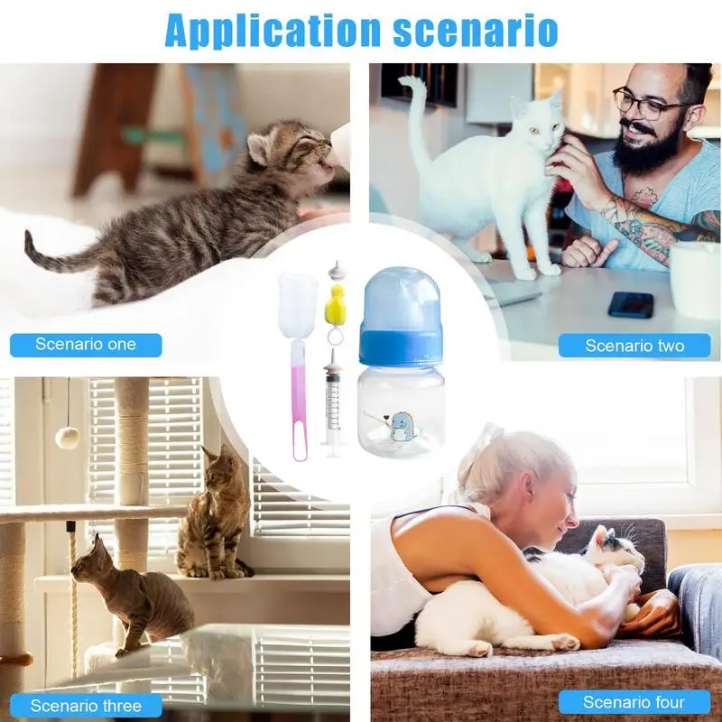 Puppy Bursing Bottles Kitten Bottles Milk Feeder Kitten Feeder Silicone Nipple Kitten Bottle Feeding Kit Milk Dispenser Pet