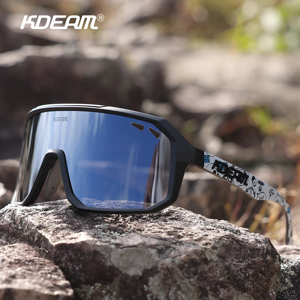 KDEAM Men's Polarized Cycling Sunglasses TR90 Frame Wind Resistance Reduction Hole Outdoor Sports Glasses