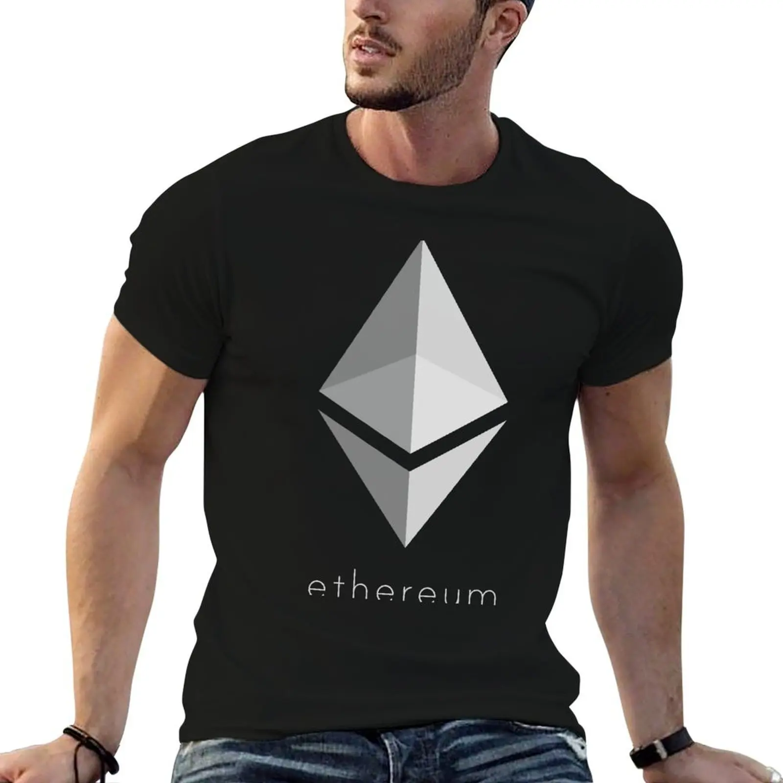 T-shirt gris Ethereum, Bitcoin, Crypto, devises, BTC, t-shirts drôles, t-shirts humoristiques sombres pour homme, t-shirt graphique vintage