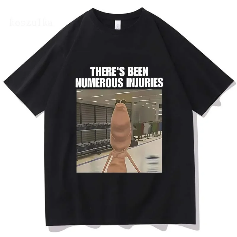 T-shirt humoristique « There's Been Numerous Injuries Marcus The Worm » pour hommes et femmes, mode Hip Hop, T-shirts décontractés en coton