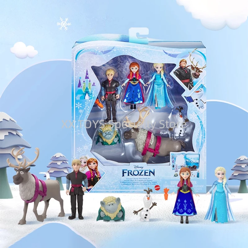 

Disney Frozen Doll Story Set 6-Pack Figures Classic Storybook Set Elsa Anna Kristoff Olaf Mini Figure Girl's Birthday Gift Set