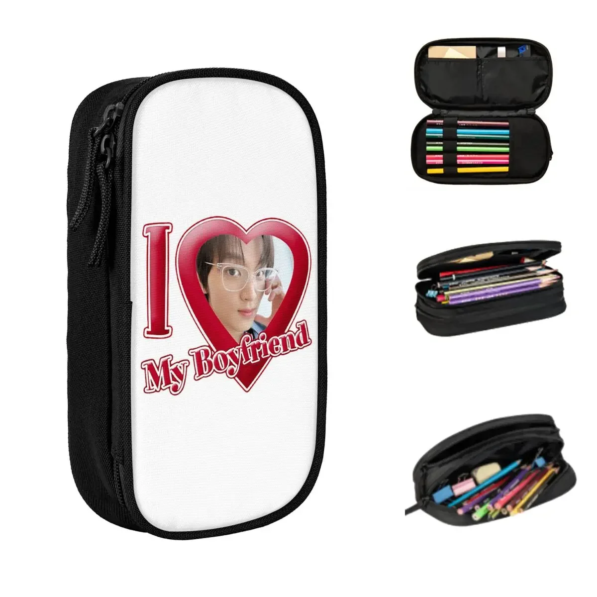 

NCT Haechan I Love My Boyfriend Pencil Cases Large Storage Pen Bags Pen Box Pencil Pouch For Boys Girls Students Stationery