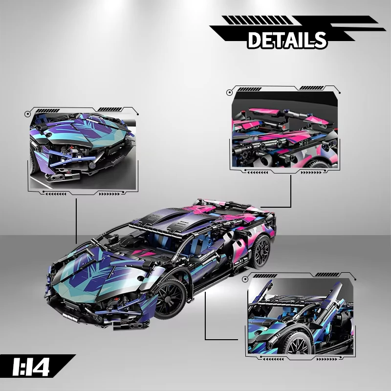 Toylinx 1314 PCS Bouwstenen voor Volwassenen 1:14 Schaal Super Auto Blok Cool Desktop Decoraties kinderen Festival Geschenken Model