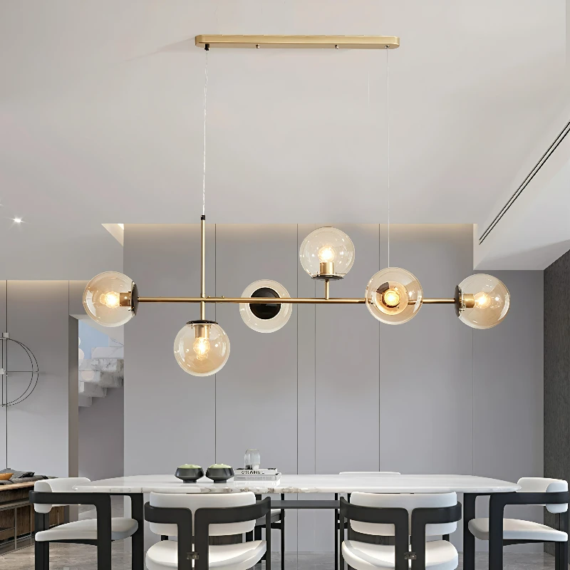 

Northern Europe Dining Room Chandeliers Designer One Character Long Strip Pendant Lamp Decoration Maison LED Lights