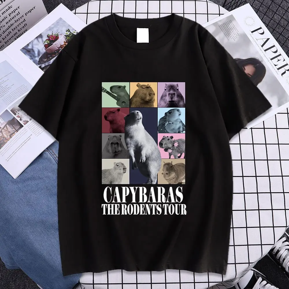 Funny Capybara The Rodents Eras Tour Meme Graphic T Shirt Summer Men\'s Women\'s Vintage Fashion T-shirt Casual Oversized T Shirts