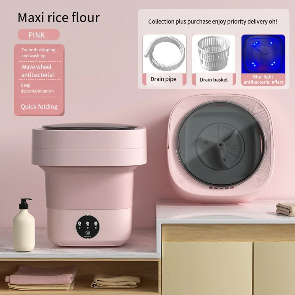 Machine à laver pliante portable avec sèche-linge, 7 L, 11L, grande capacité, vêtements, voyage, sous-vêtements à ultrasons, chaussettes, mini laveuse